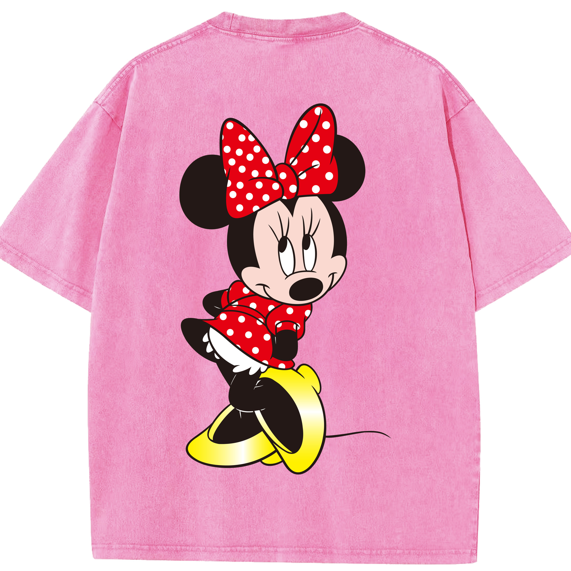 （画像用） ミッキーマウス Mickey Mouse 綿100% ヴィンテージ風 半袖Tシャツ（背面プリント）